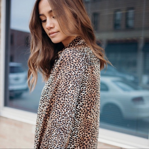 Ann Taylor Animal Print Long Sleeve Tunic … - Picture 1 of 9